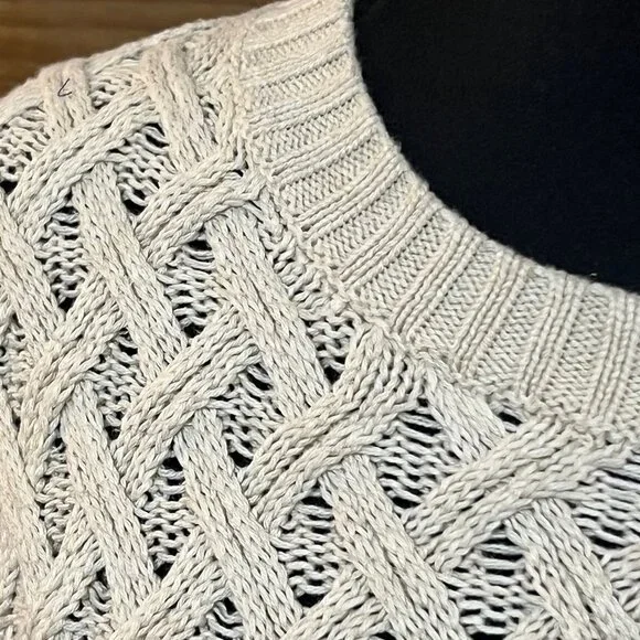 Jeanne Pierre Womens Tan Knit Sweater with Pockets Size Small - Picture 5 of 6